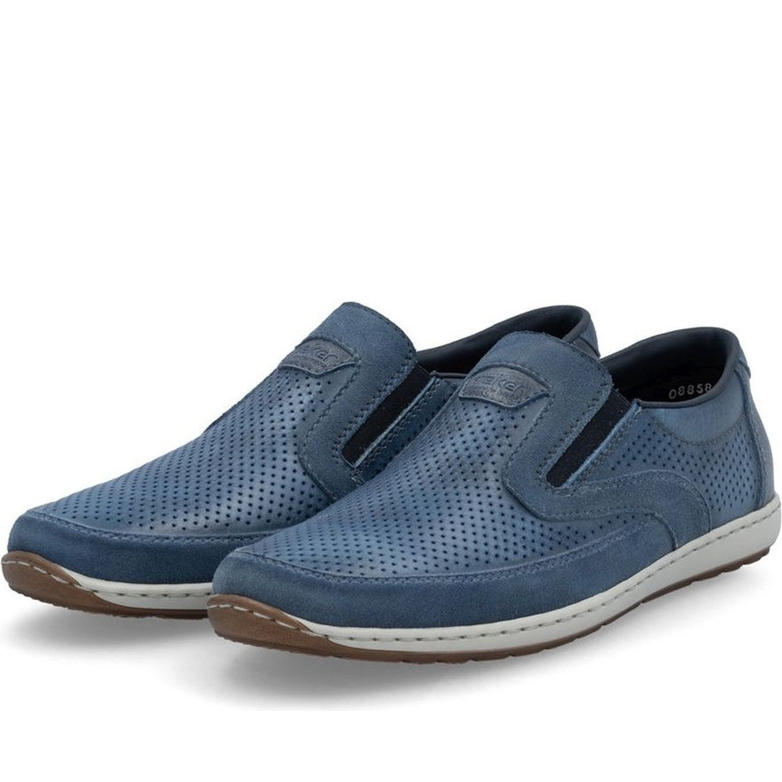 blue casual closed loafers