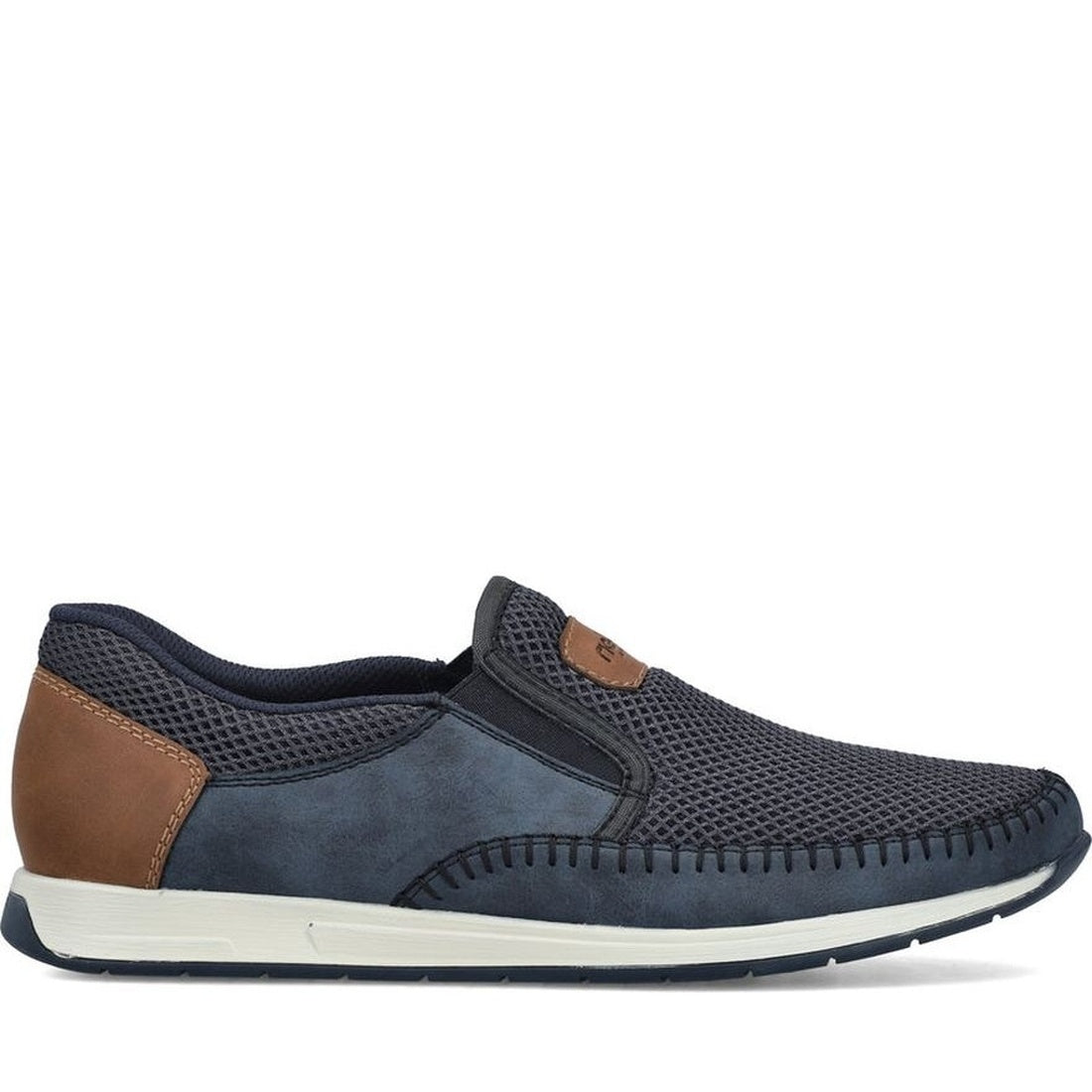 blue casual closed loafers
