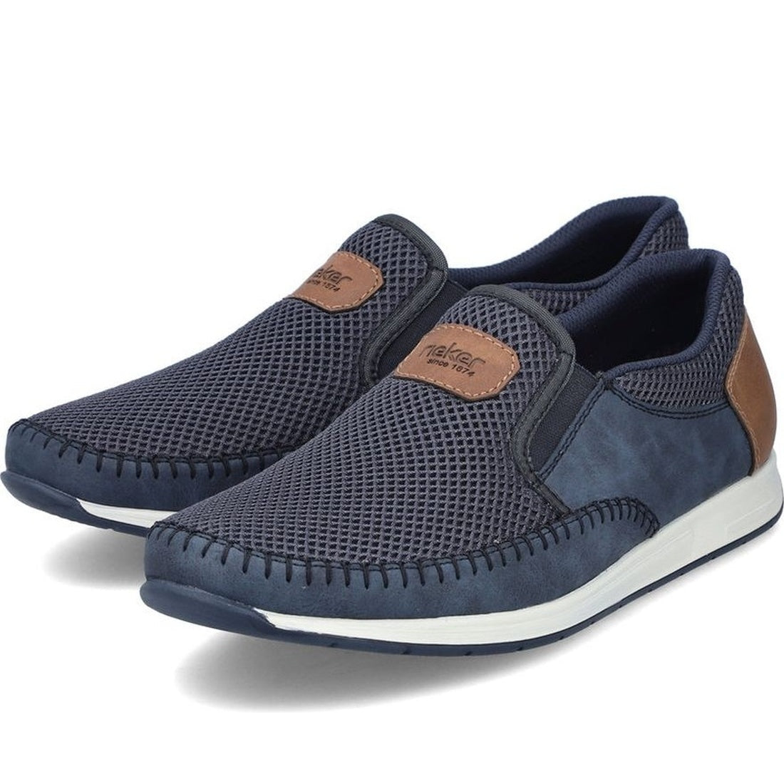 blue casual closed loafers