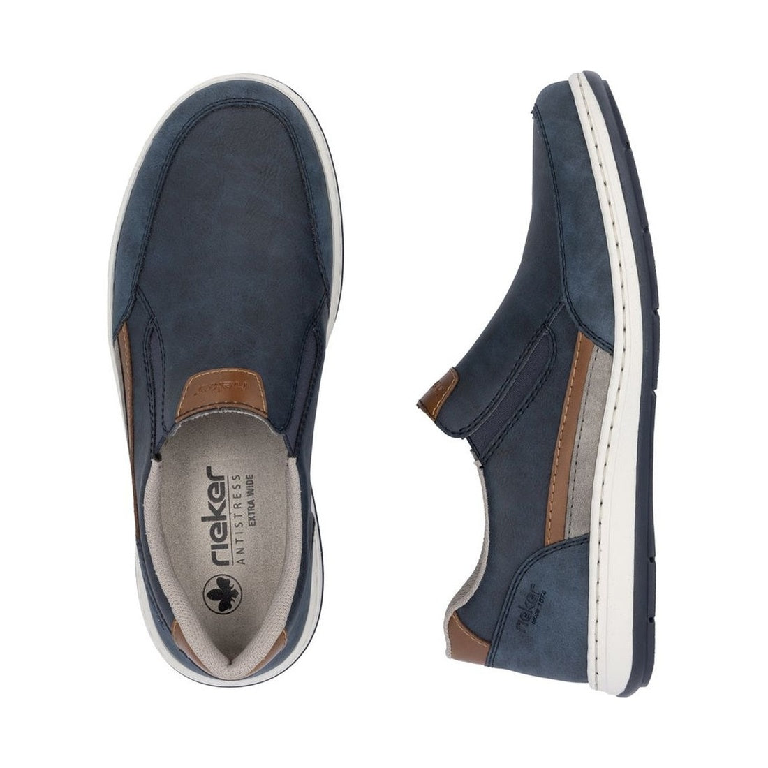 blue casual closed loafers