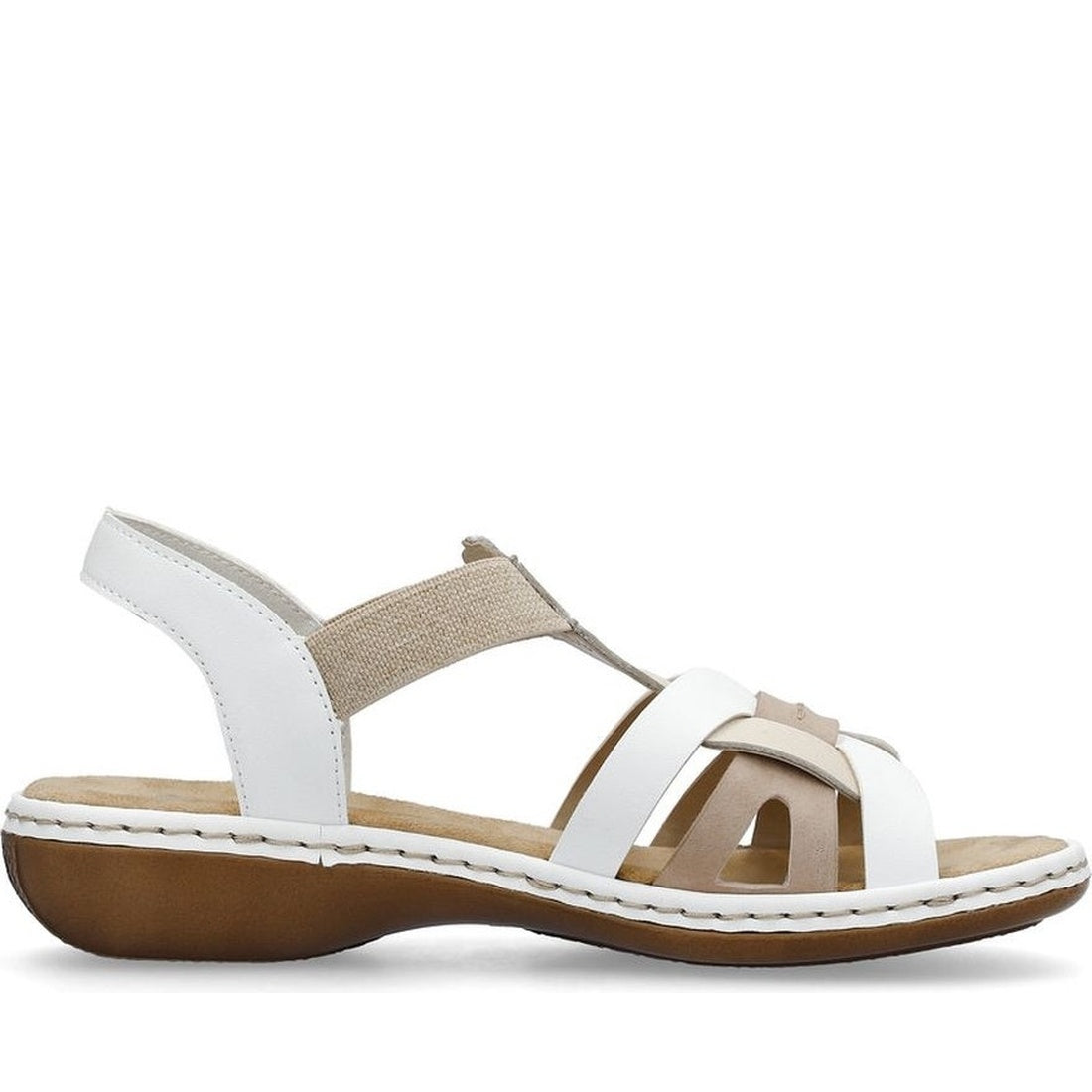 white casual open sandals