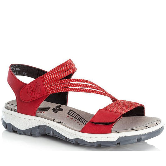 red casual open sandals