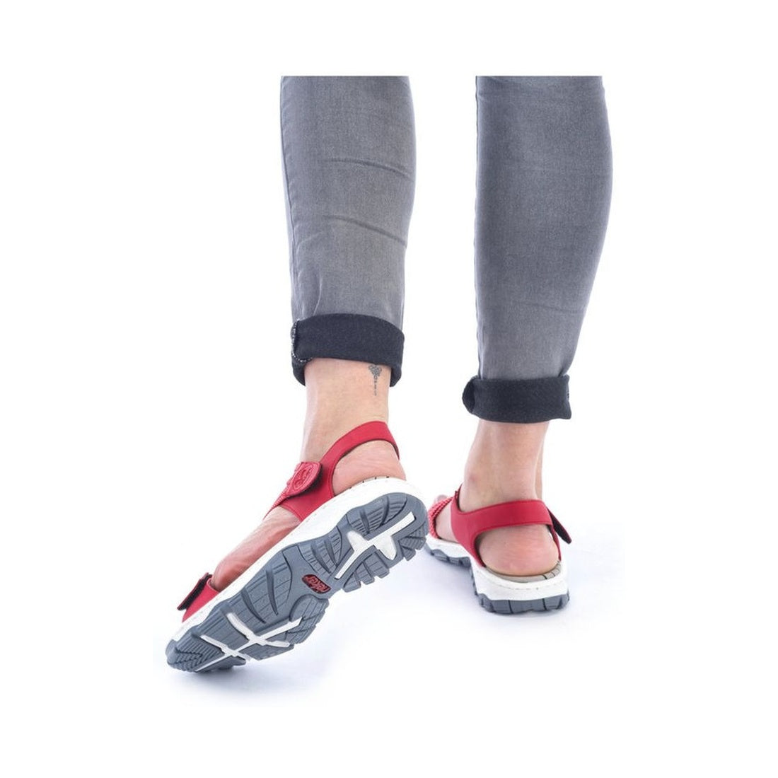 red casual open sandals