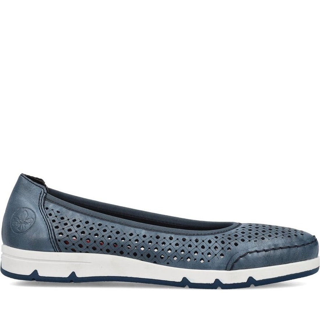 blue casual closed ballerina