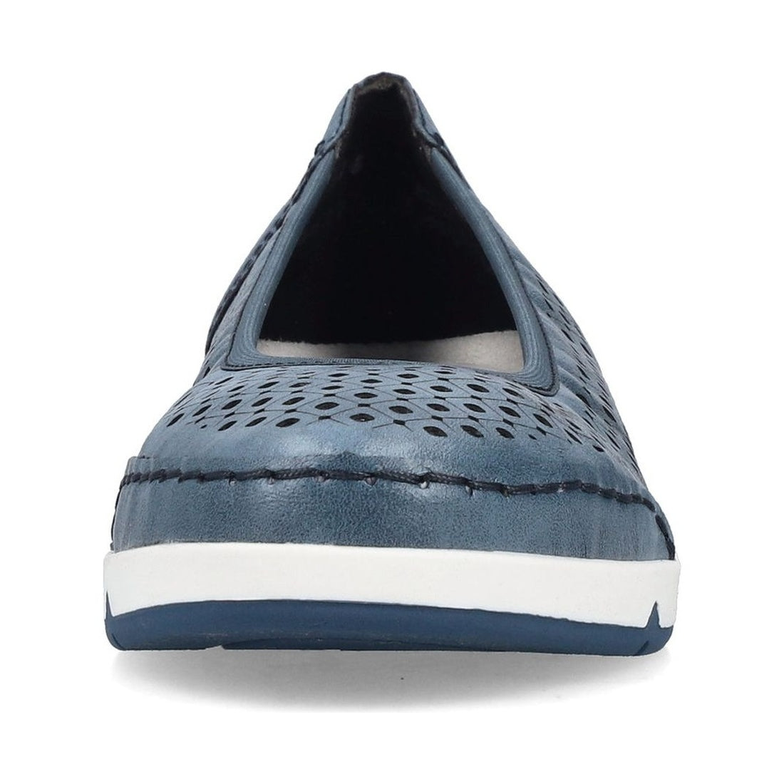 blue casual closed ballerina