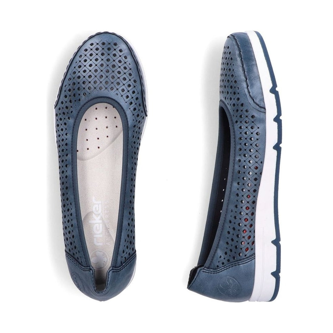 blue casual closed ballerina