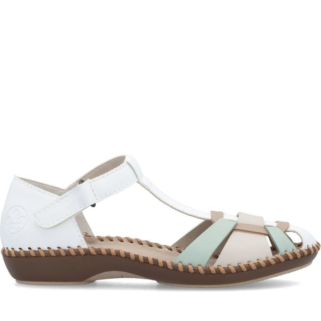 white casual closed sandals