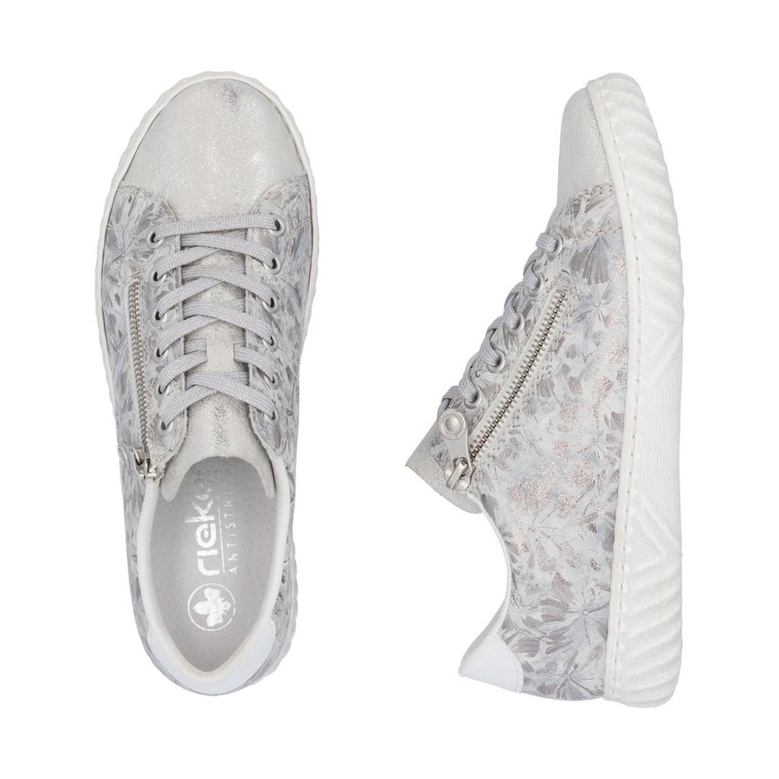silver casual closed sneakers