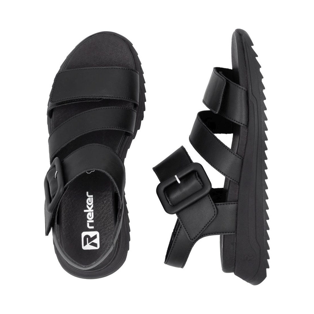 black casual open sandals