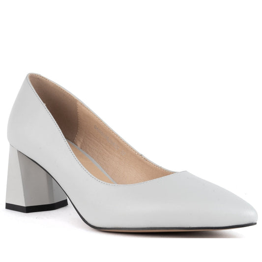 grey elegant closed pumps