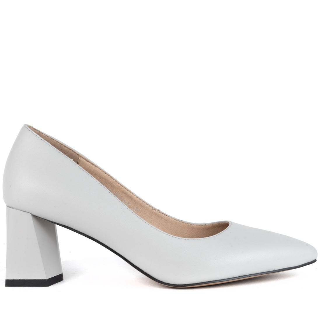 grey elegant closed pumps