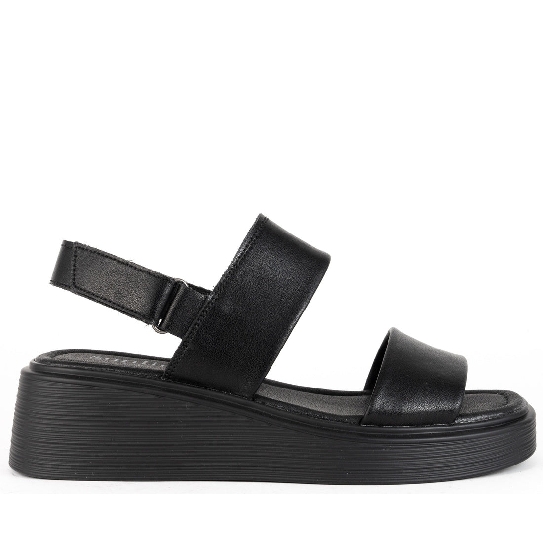 black casual open sandals