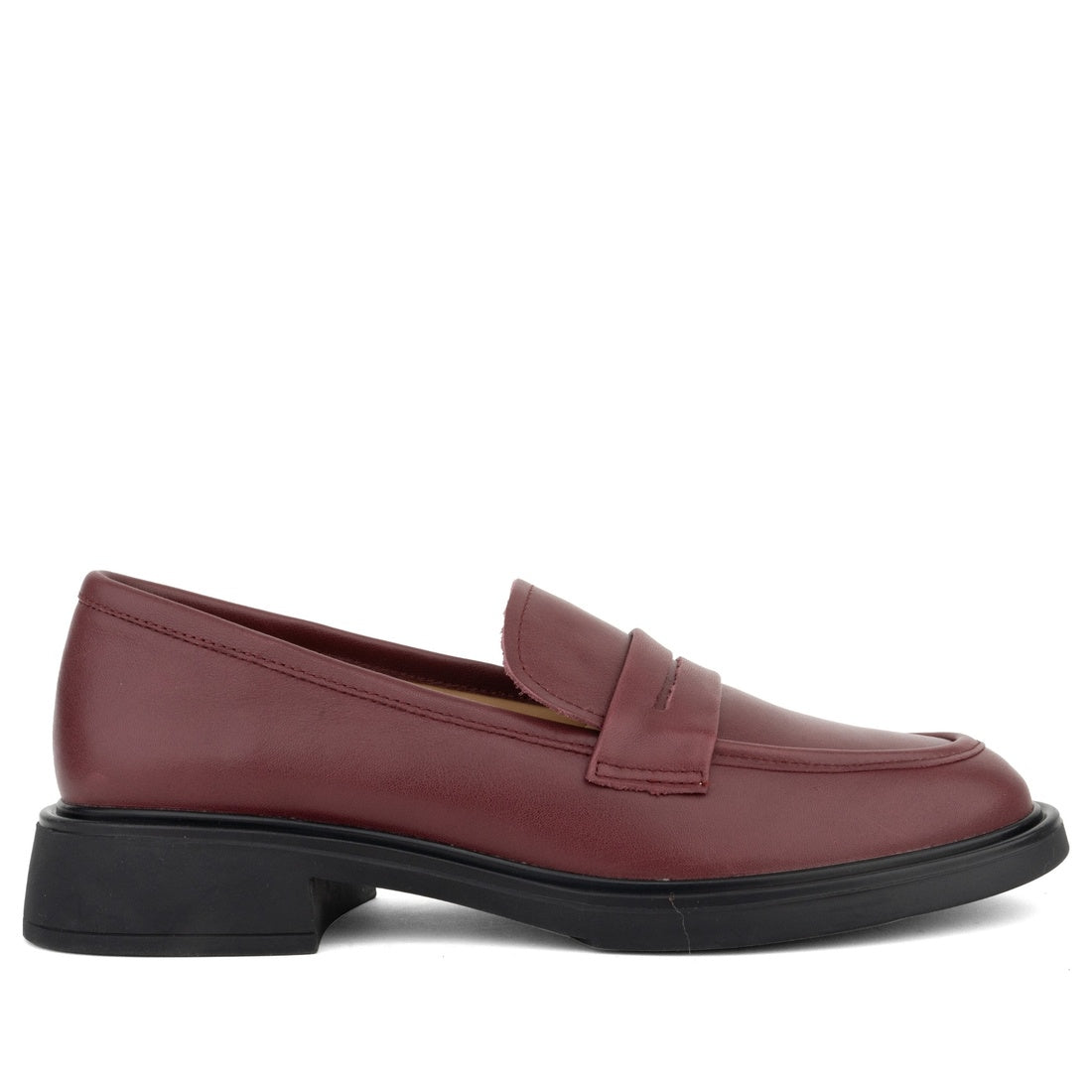 red classic closed loafers
