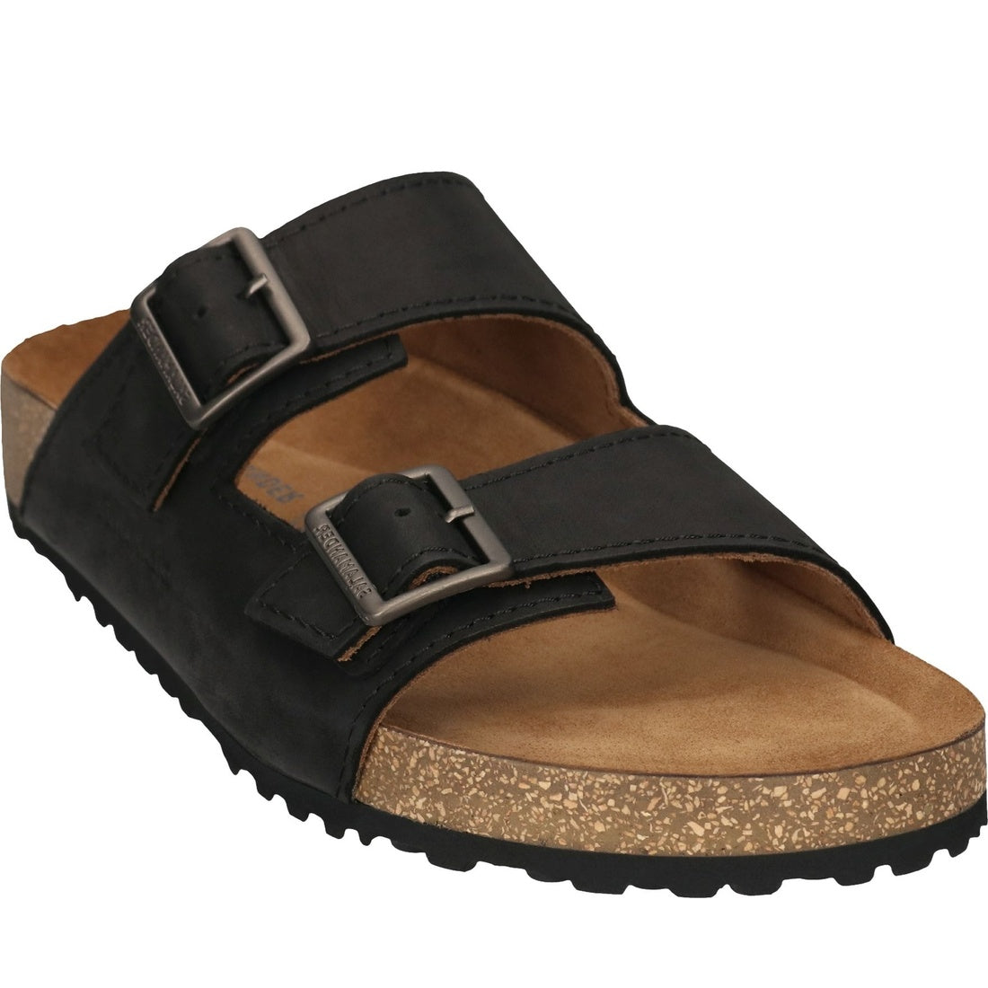 black casual open slippers