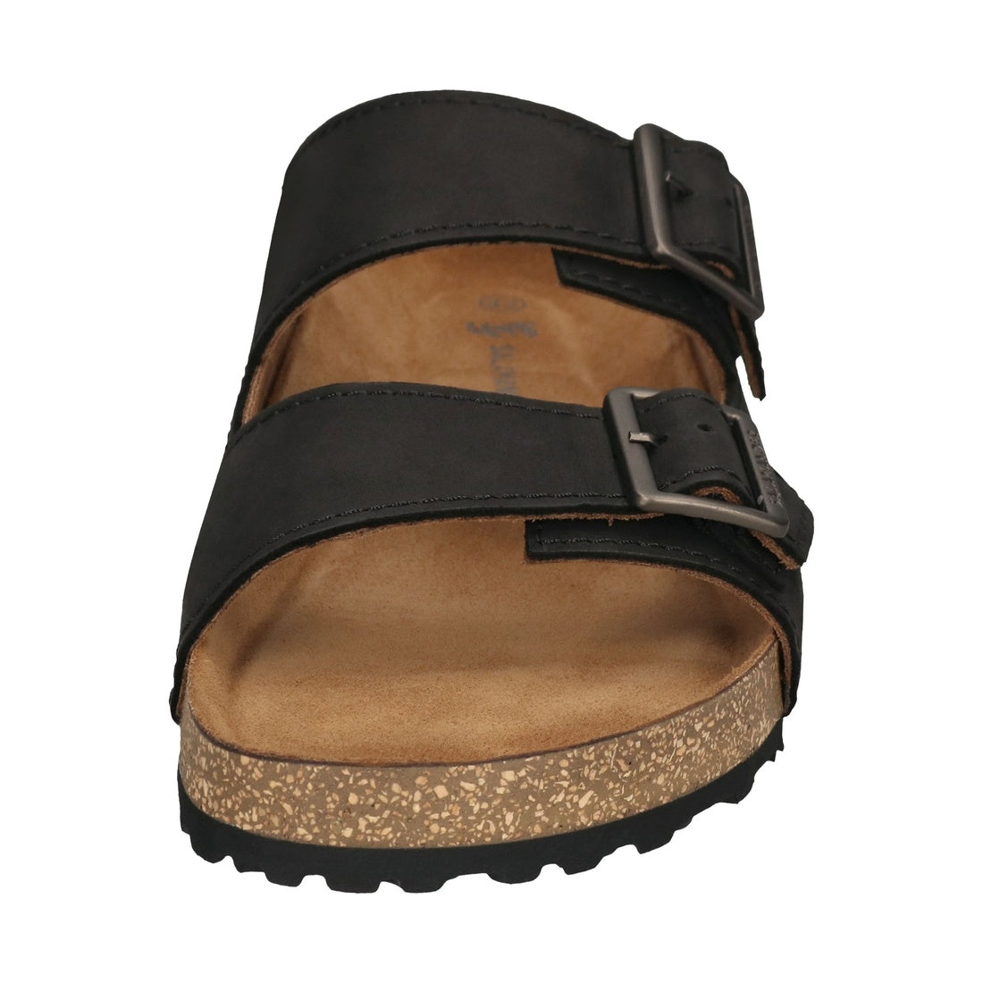 black casual open slippers