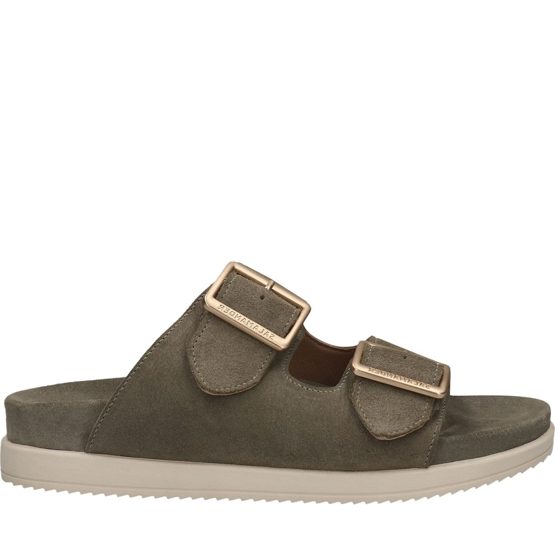 green casual open slippers