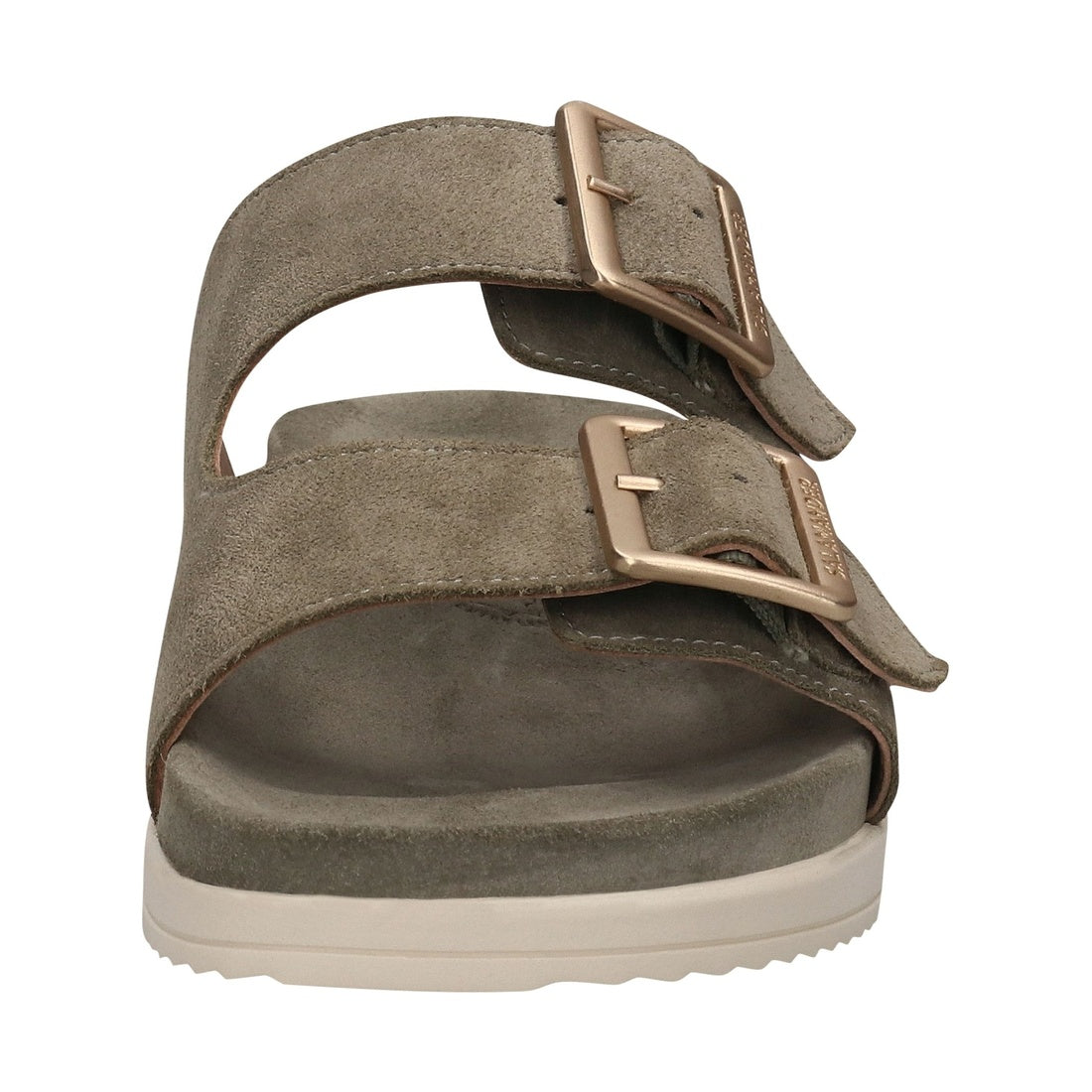 green casual open slippers