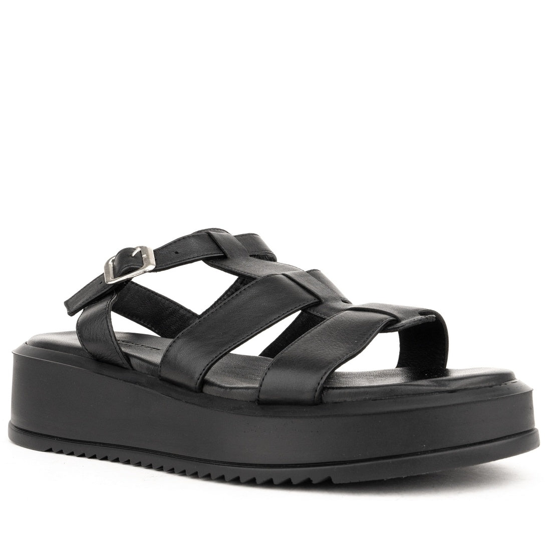 black casual open sandals