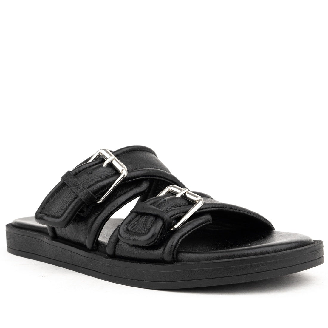 black casual open sandals