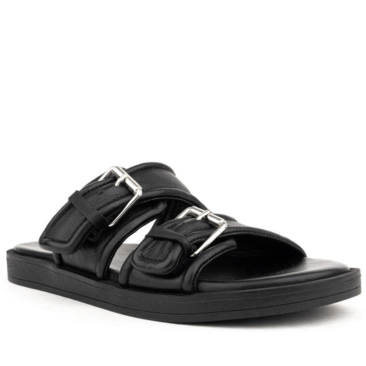 black casual open sandals