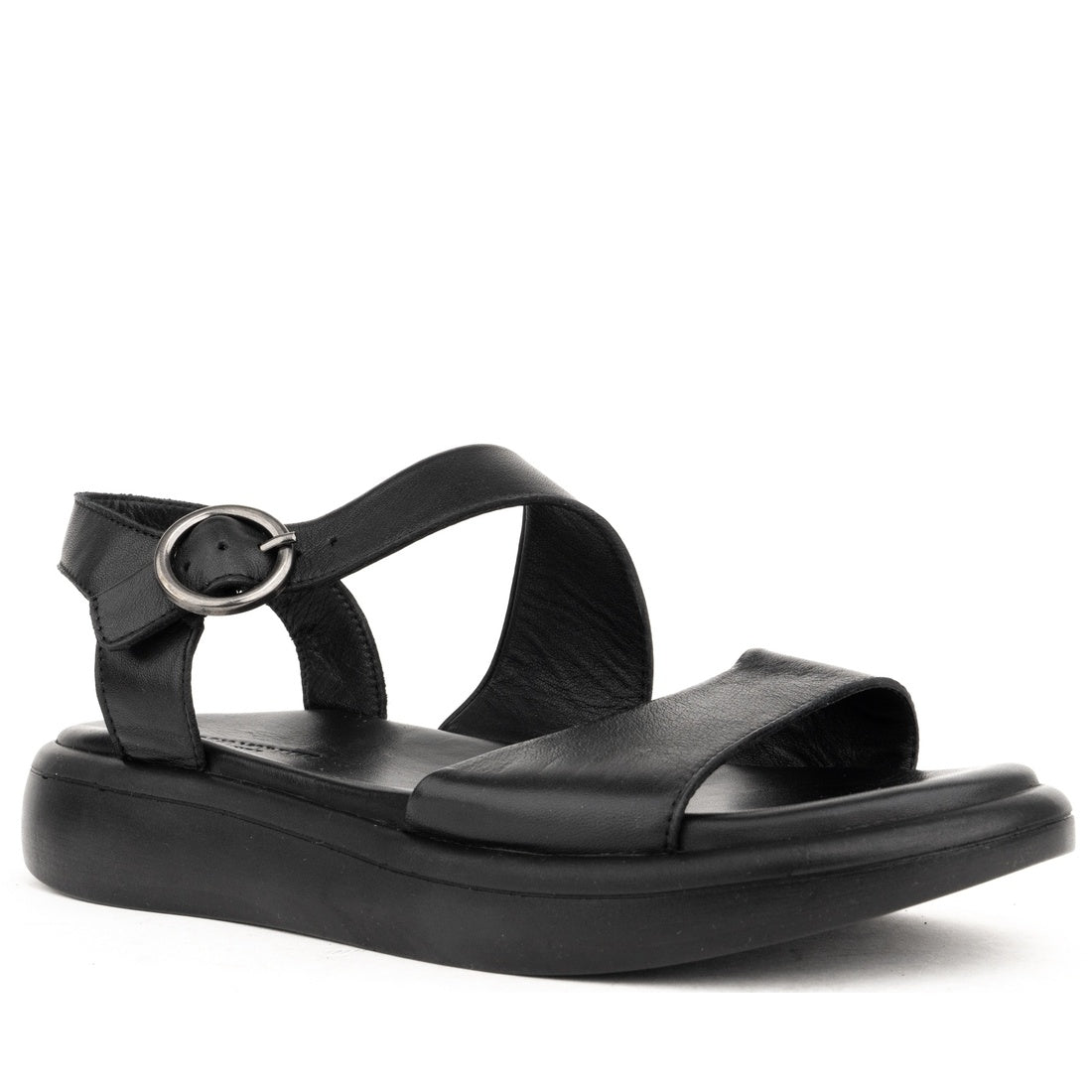 black casual open sandals