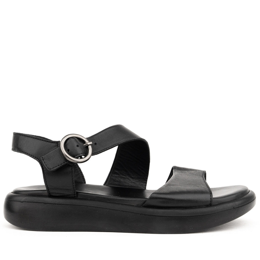 black casual open sandals