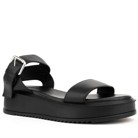 black casual open sandals