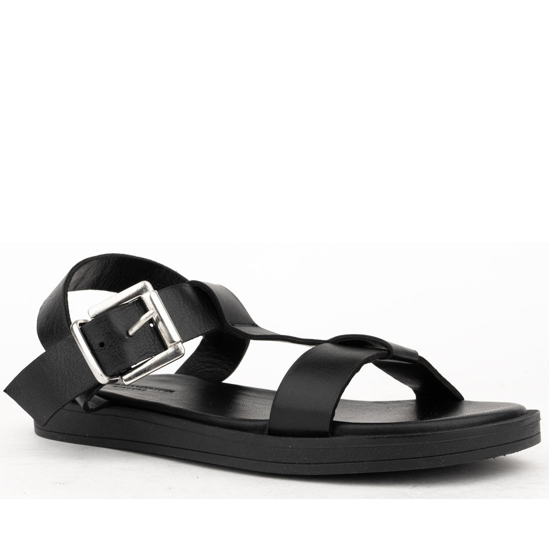 black casual open sandals