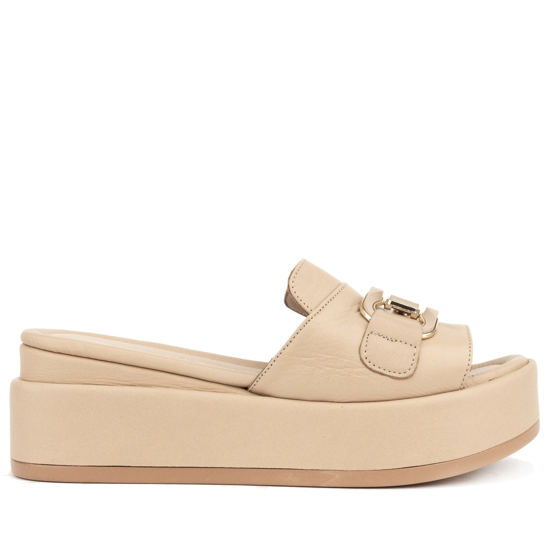 beige casual open slippers