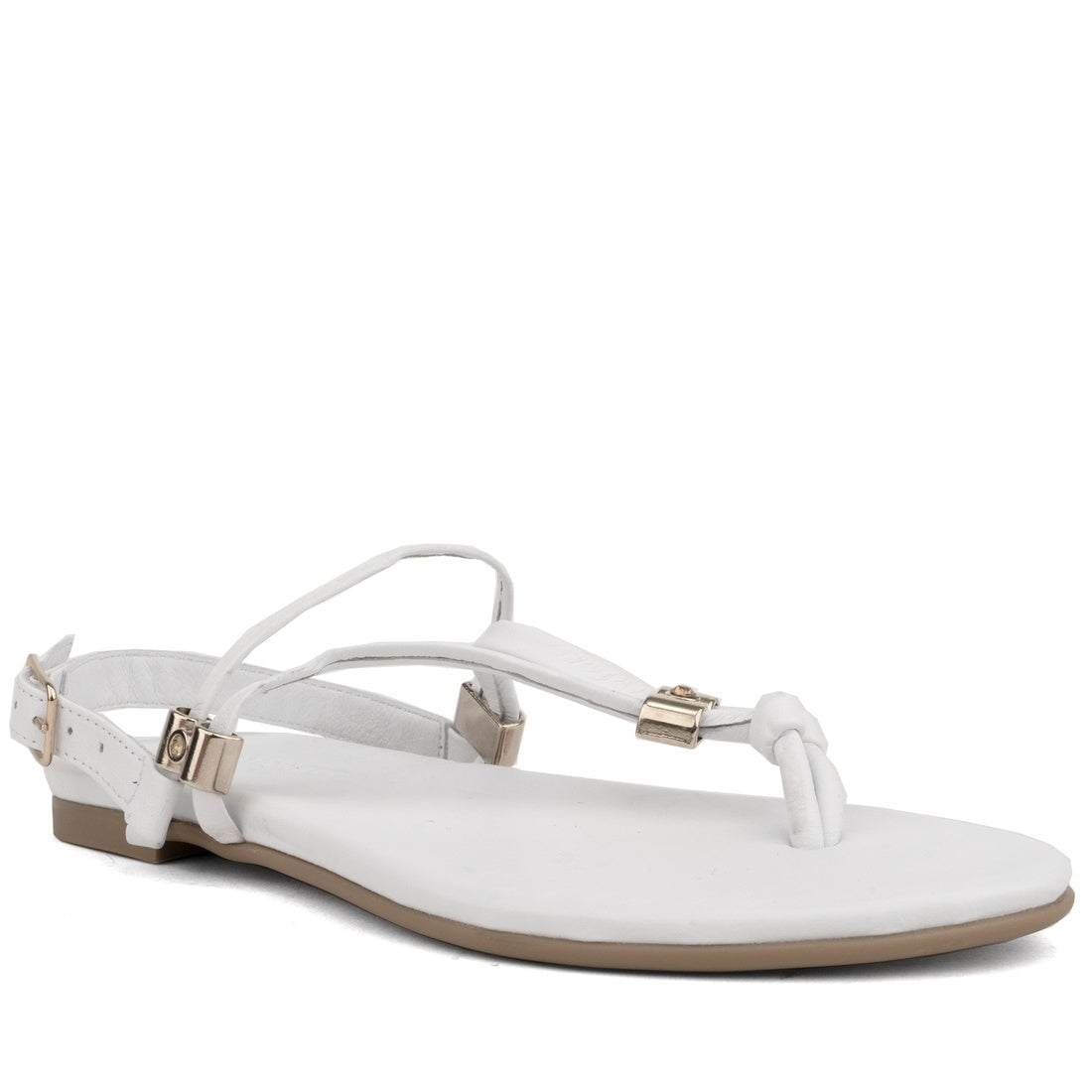 white casual open sandals