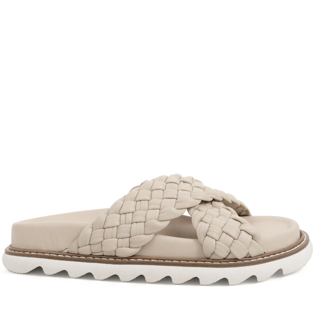 beige casual open slippers