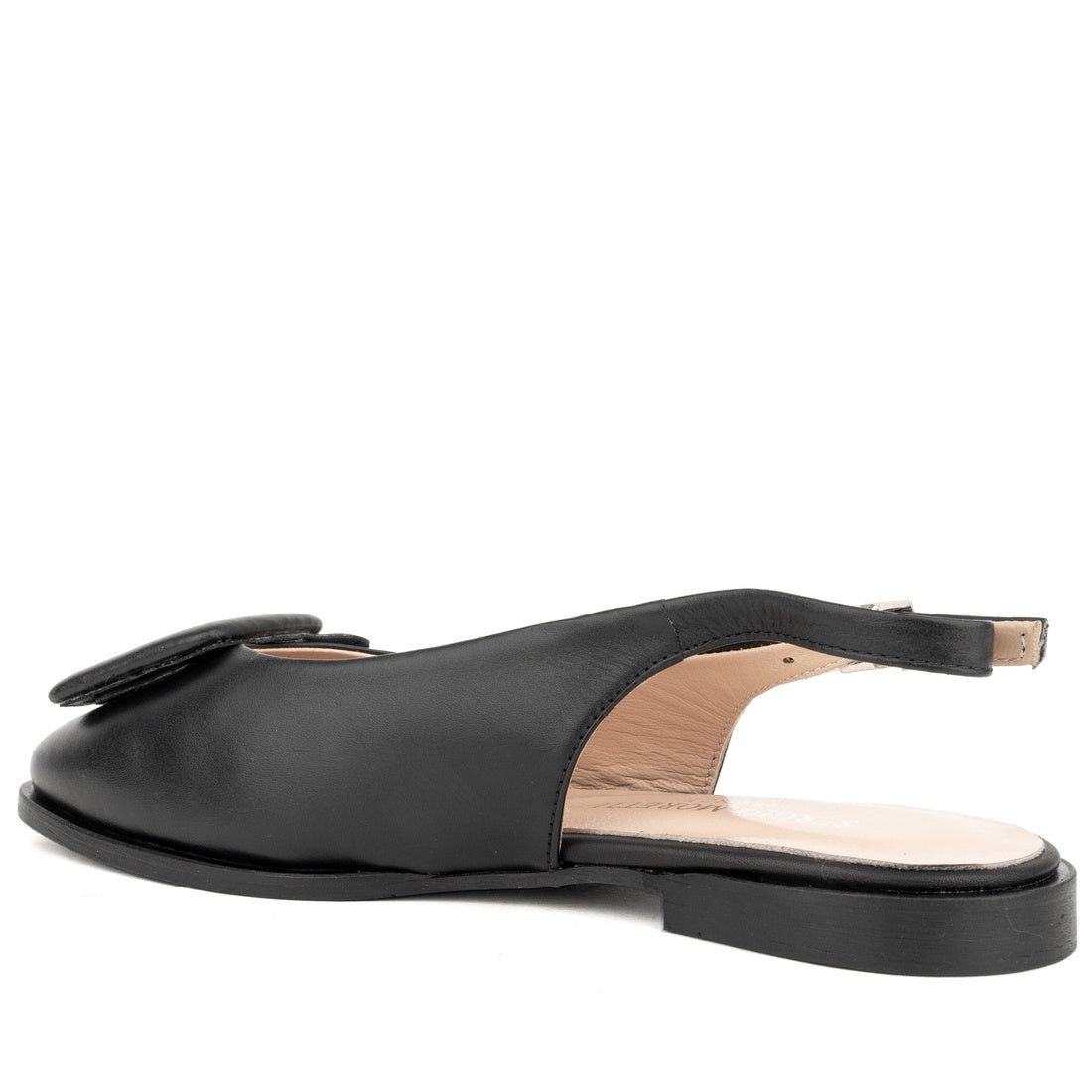 black casual part-open ballerinas