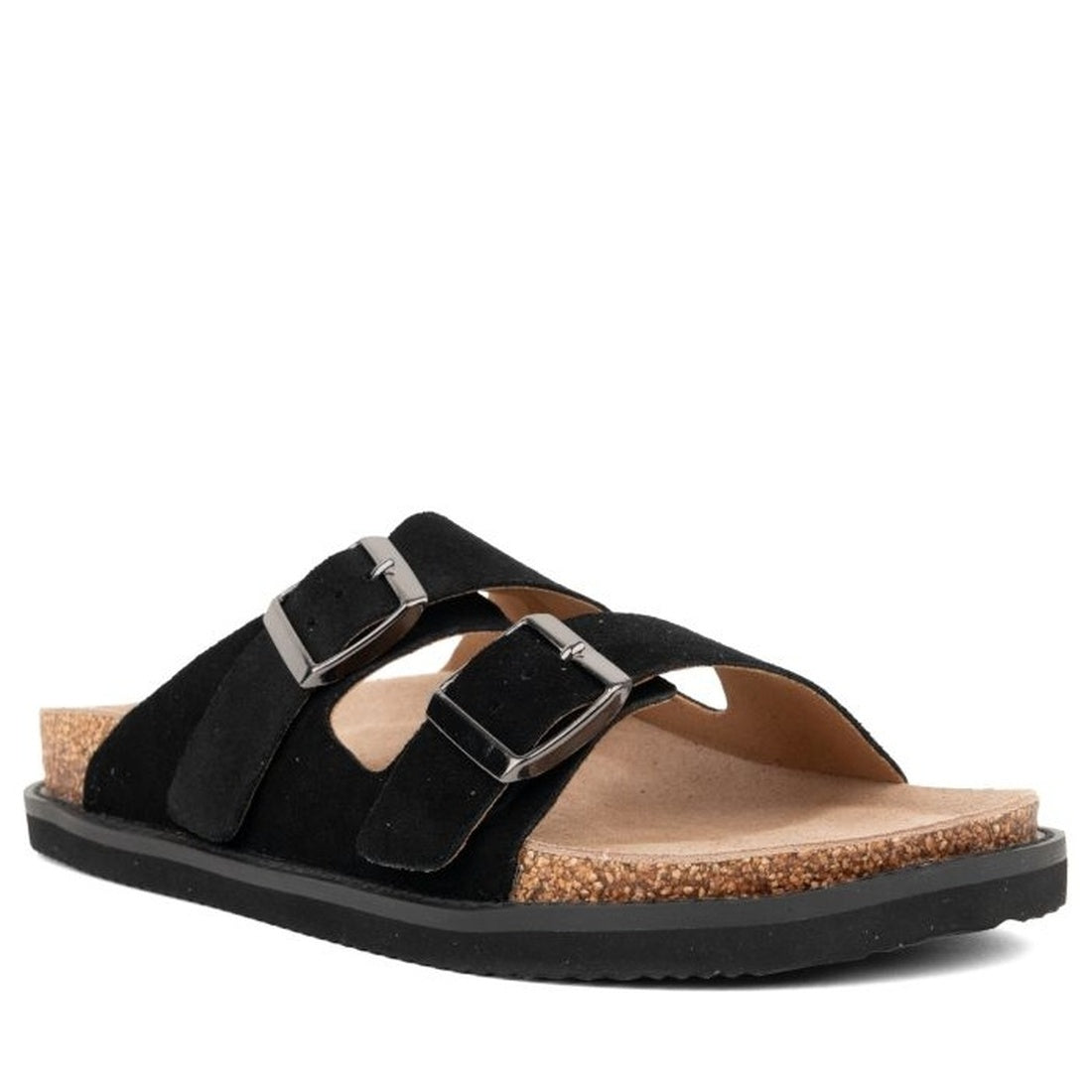 black casual open slippers