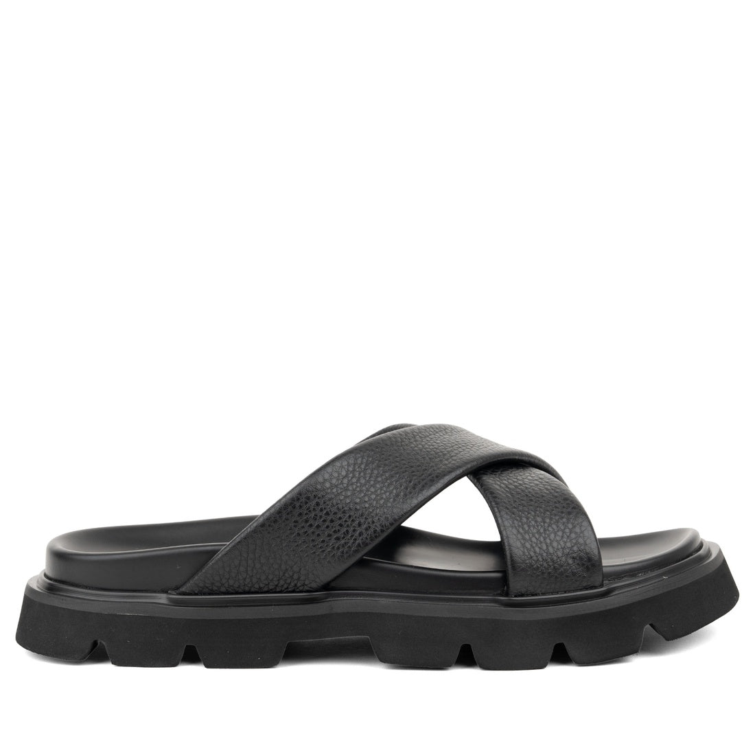 black casual open slippers