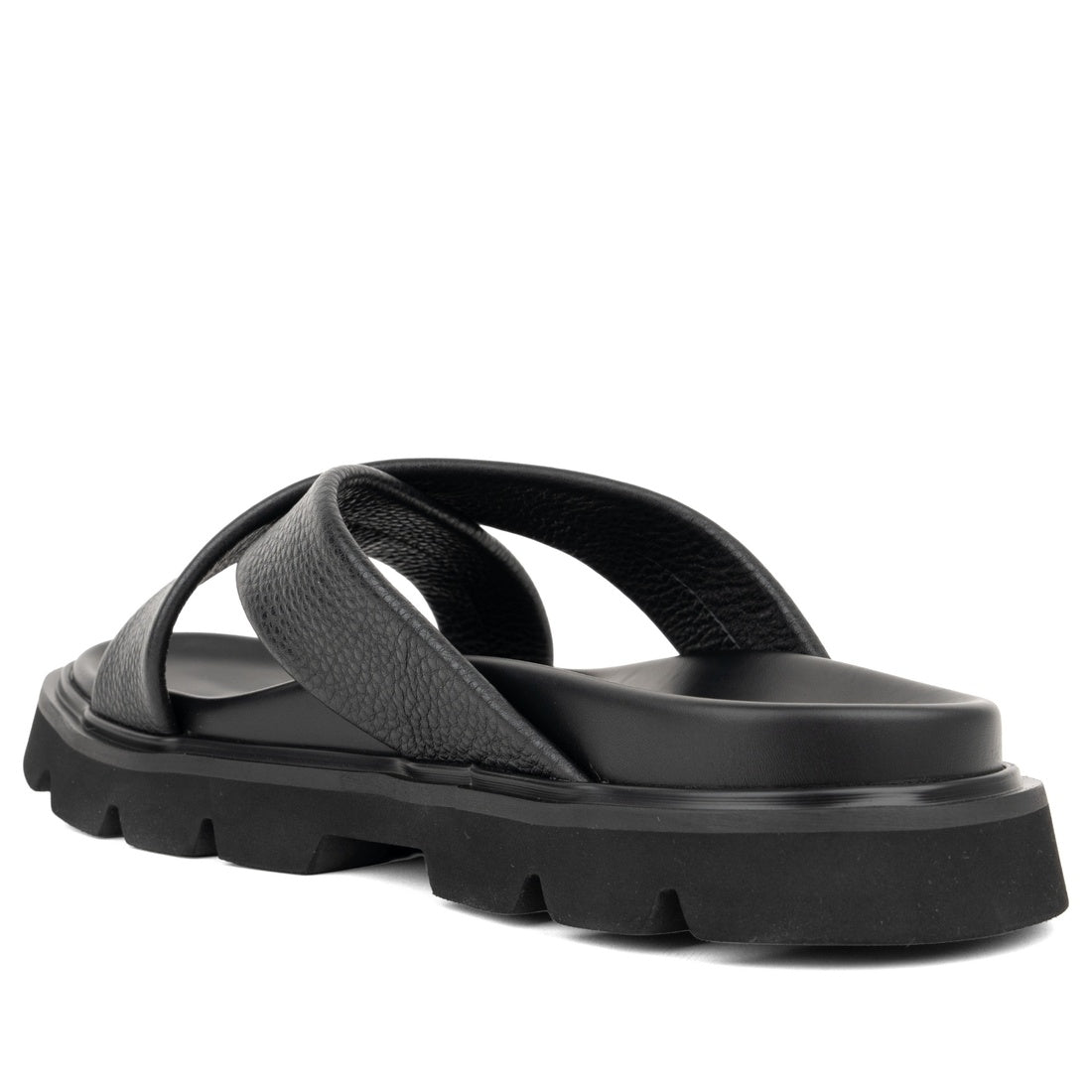 black casual open slippers