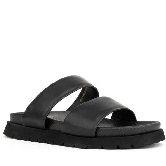 black casual open slippers