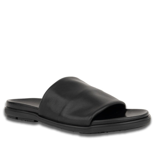 black casual open slippers