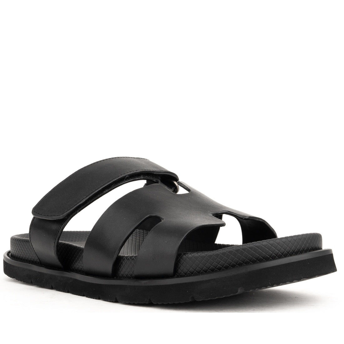 black casual open slippers