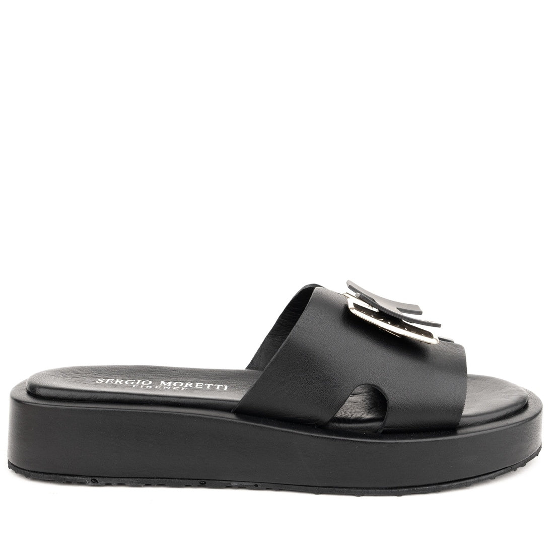 black casual open slippers