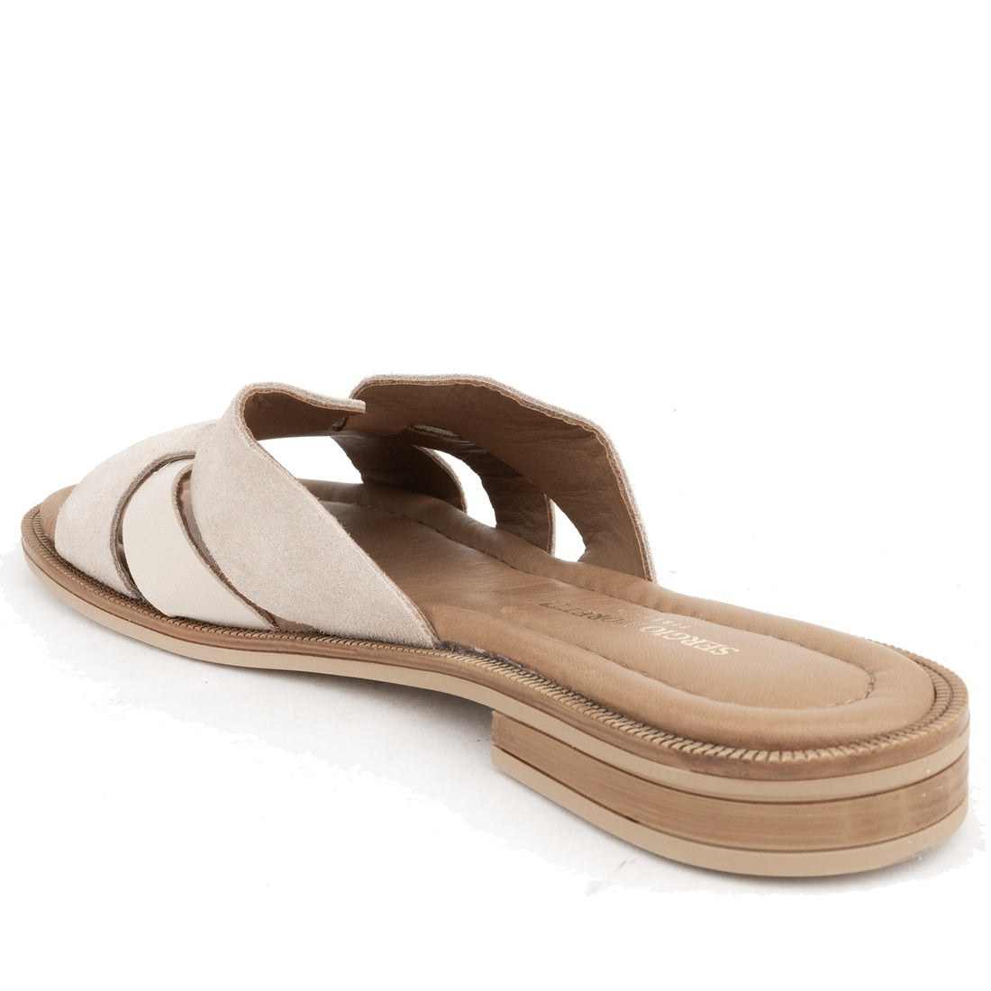 beige casual open slippers