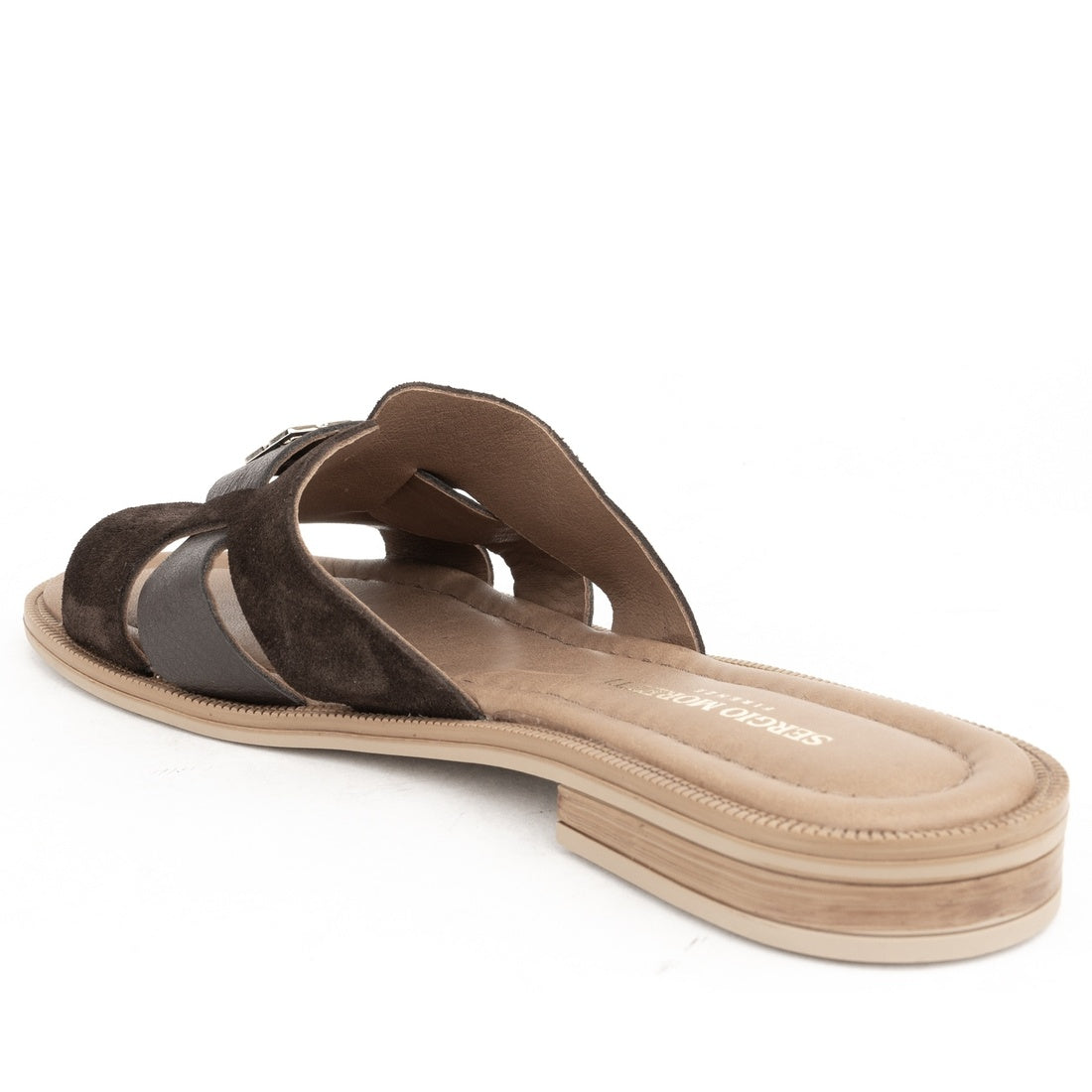 brown casual open slippers
