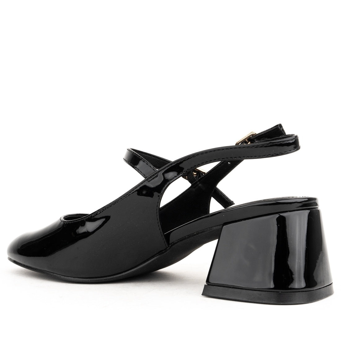 black elegant part-open formal pumps
