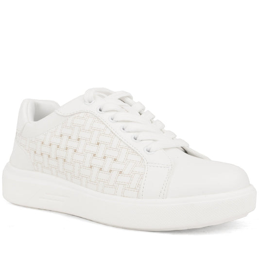 white closed sneakers