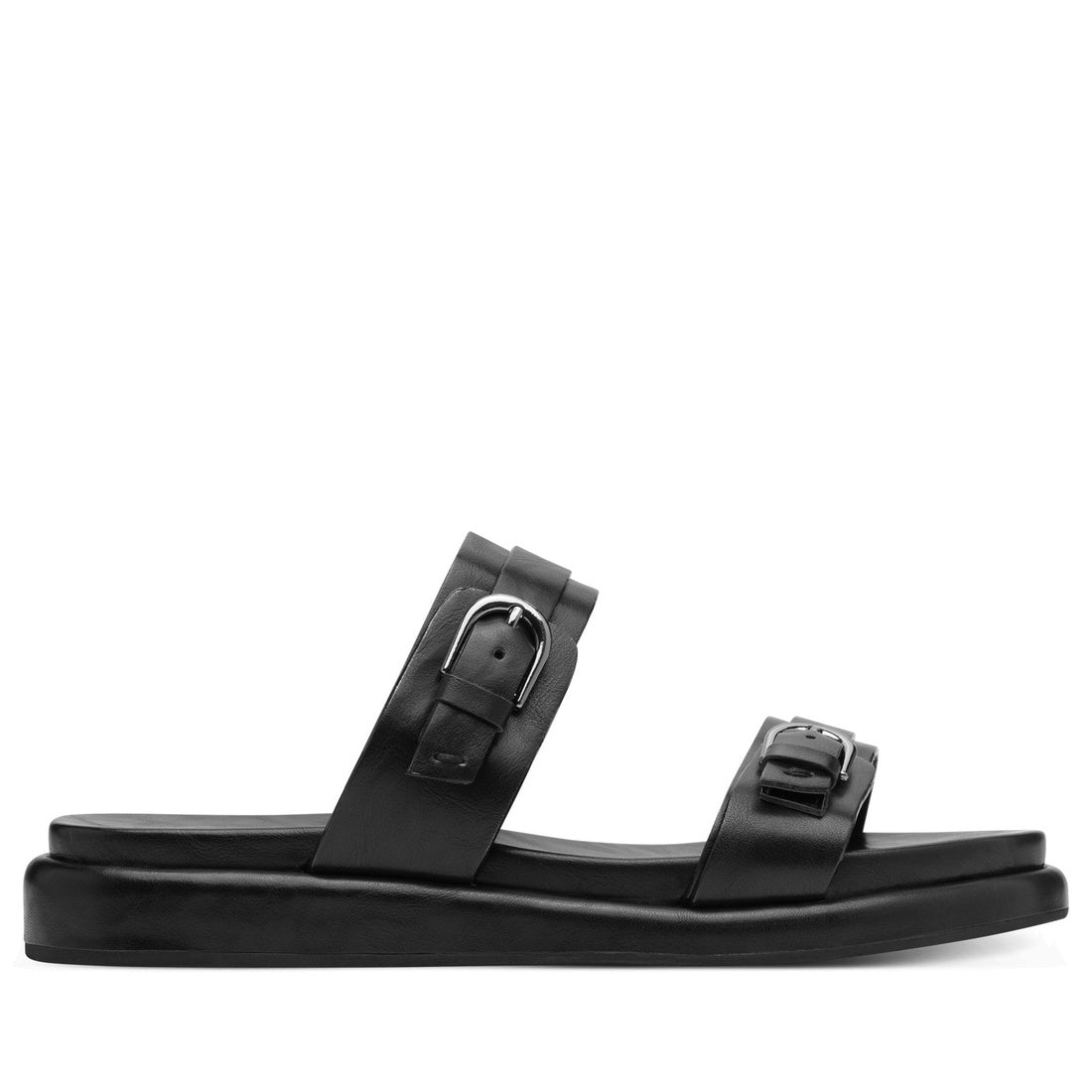 black casual open sandals
