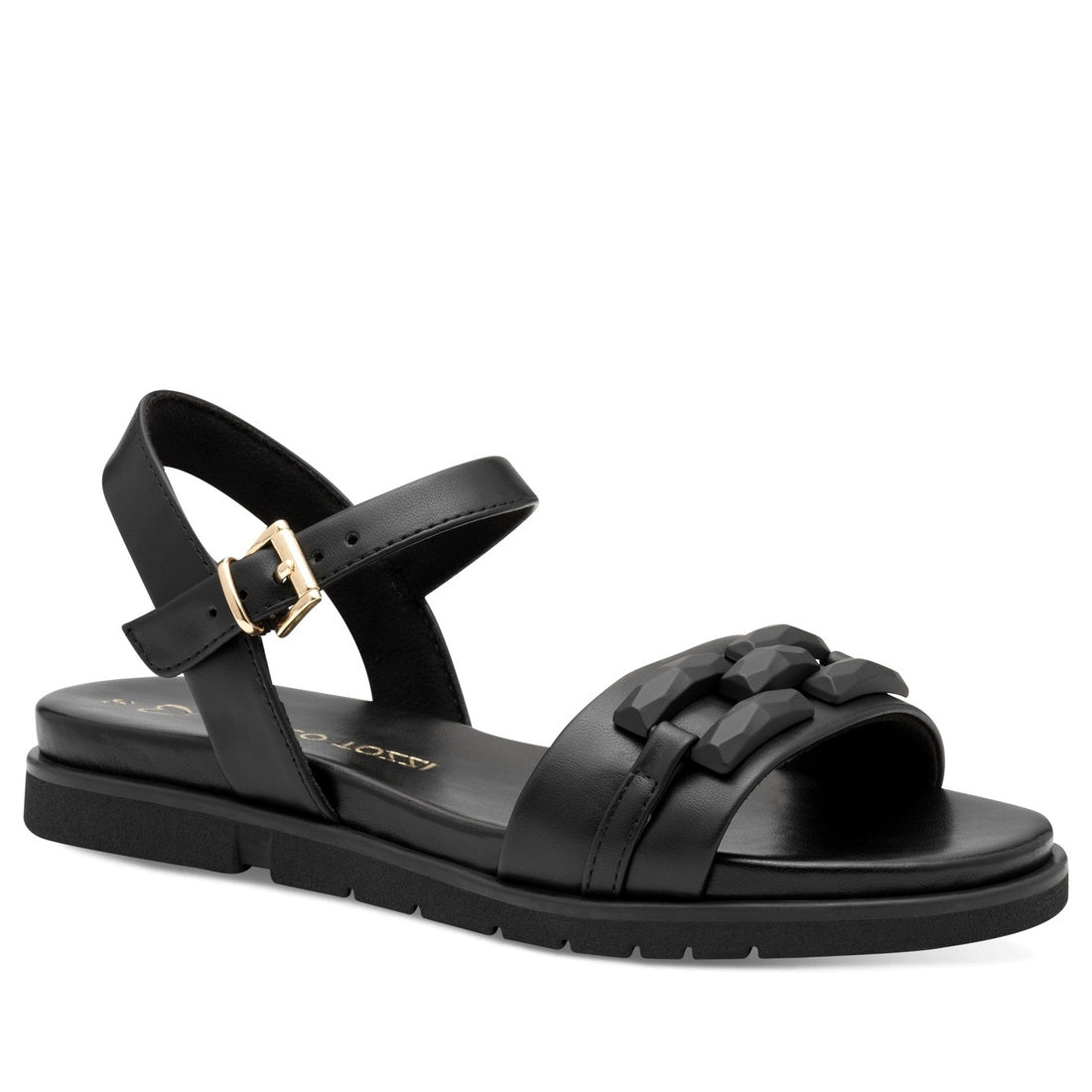 black casual open sandals