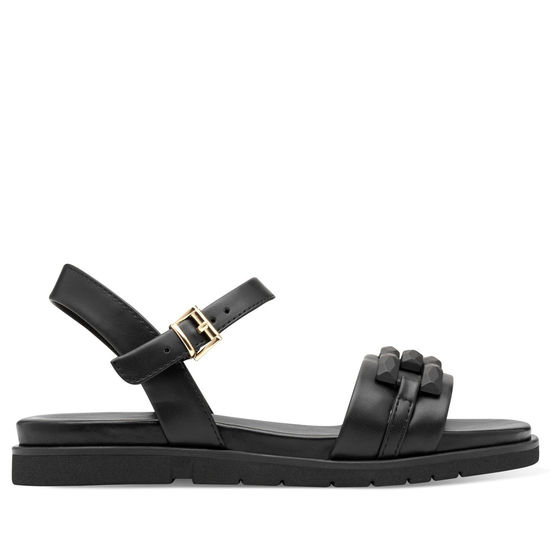 black casual open sandals