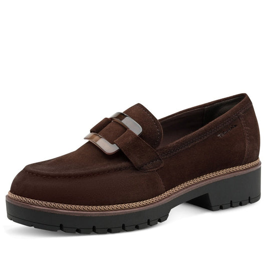 brown casual closed loafers