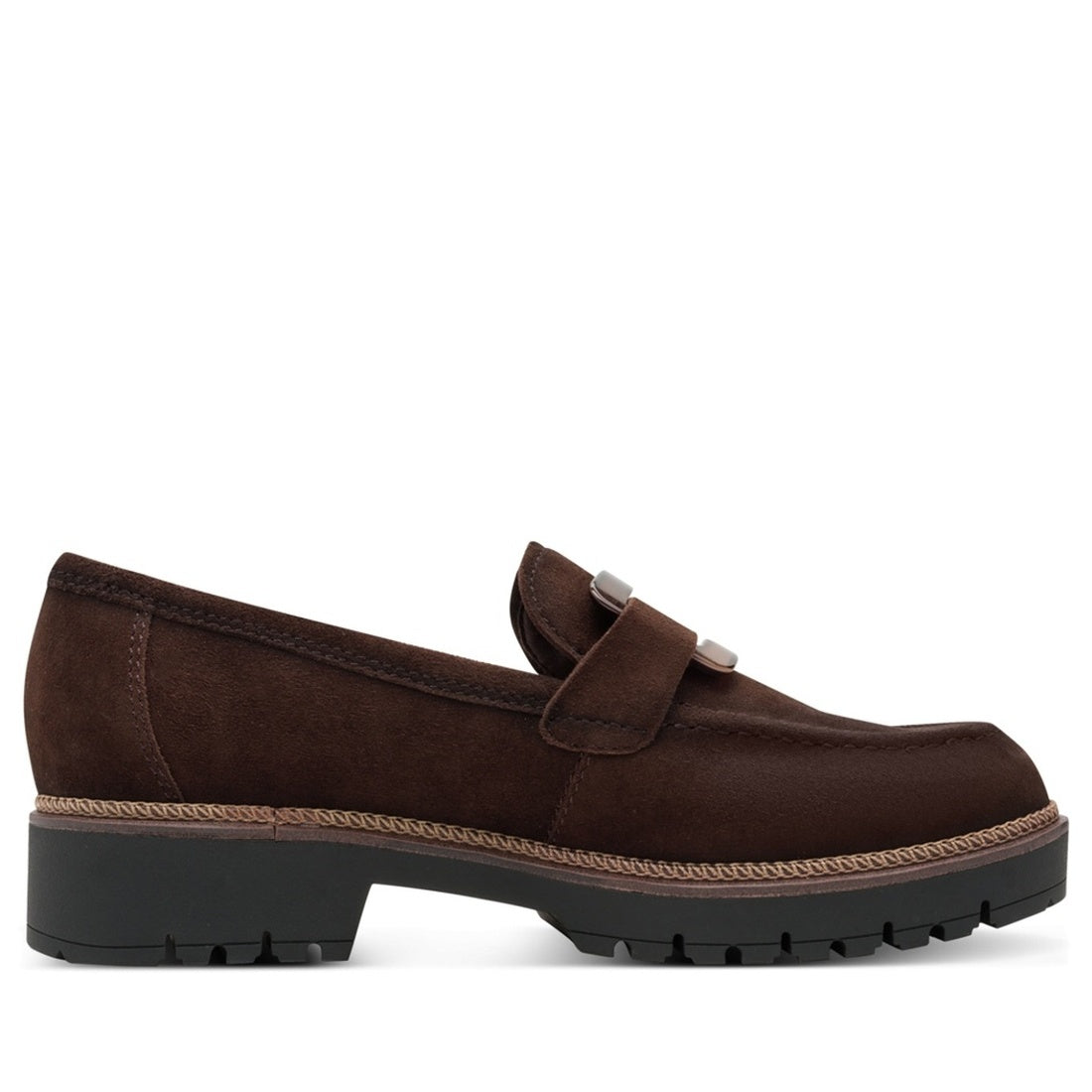 brown casual closed loafers