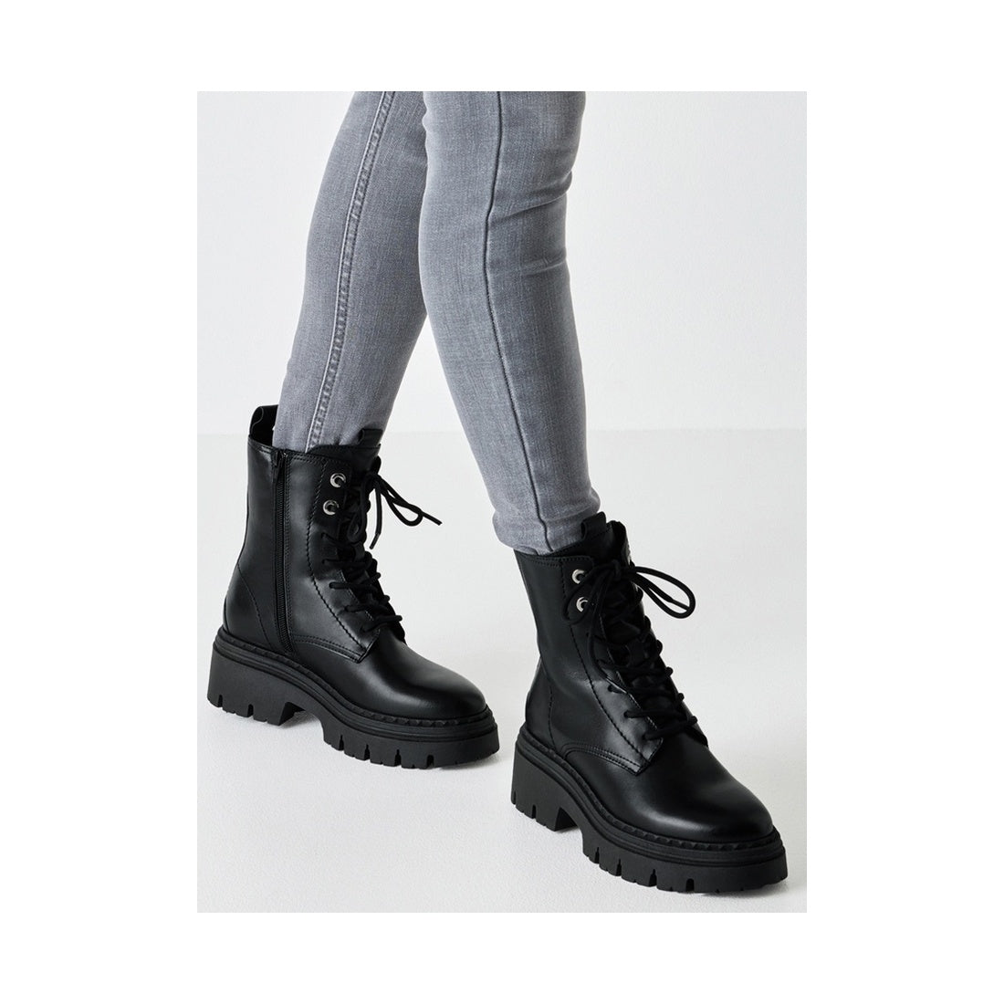 black casual closed booties