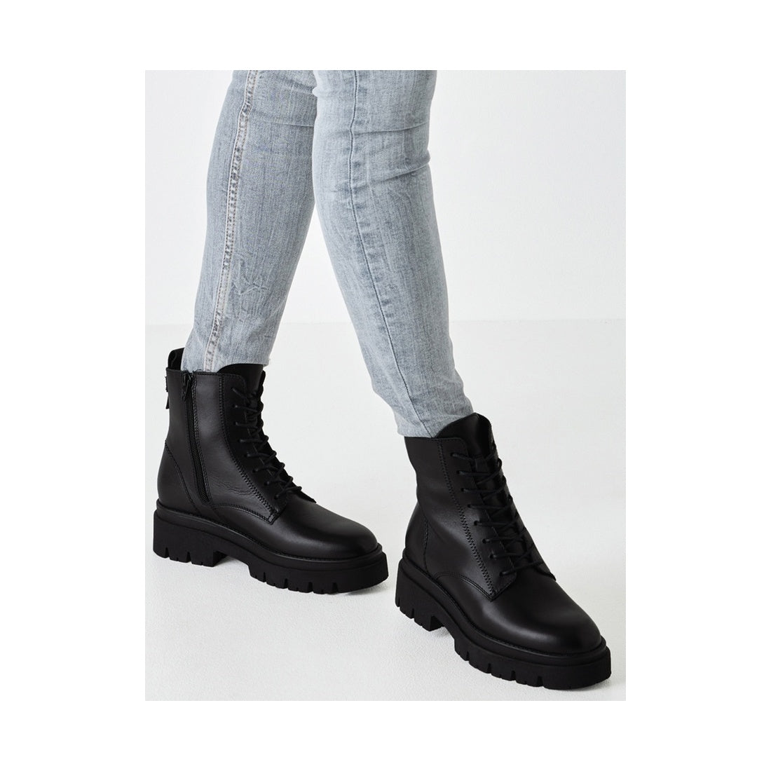 black casual closed booties